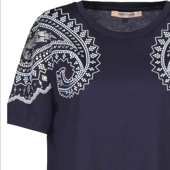 🍎 SOLD 🍎Roberto Cavalli T-shirt 12 Navy tshirt - Picture 5 of 7